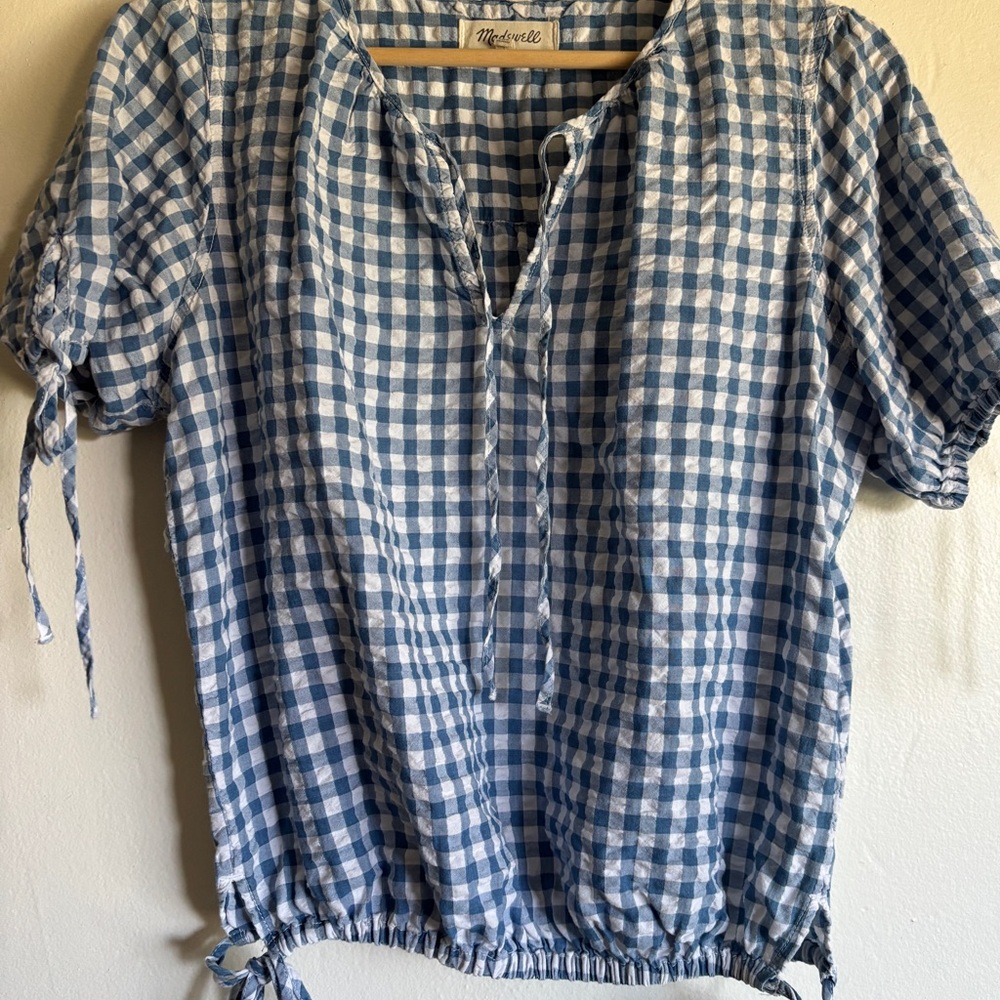 Madewell Blue Gingham Blouse